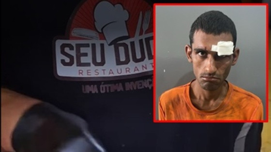 Bandido é preso após invadir restaurante pelo telhado