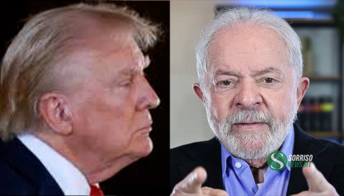 presidente Donald Trump à esquerda e Presidente Luiz Inácio Lula da Silva à direita . Montagem Sorriso News MT